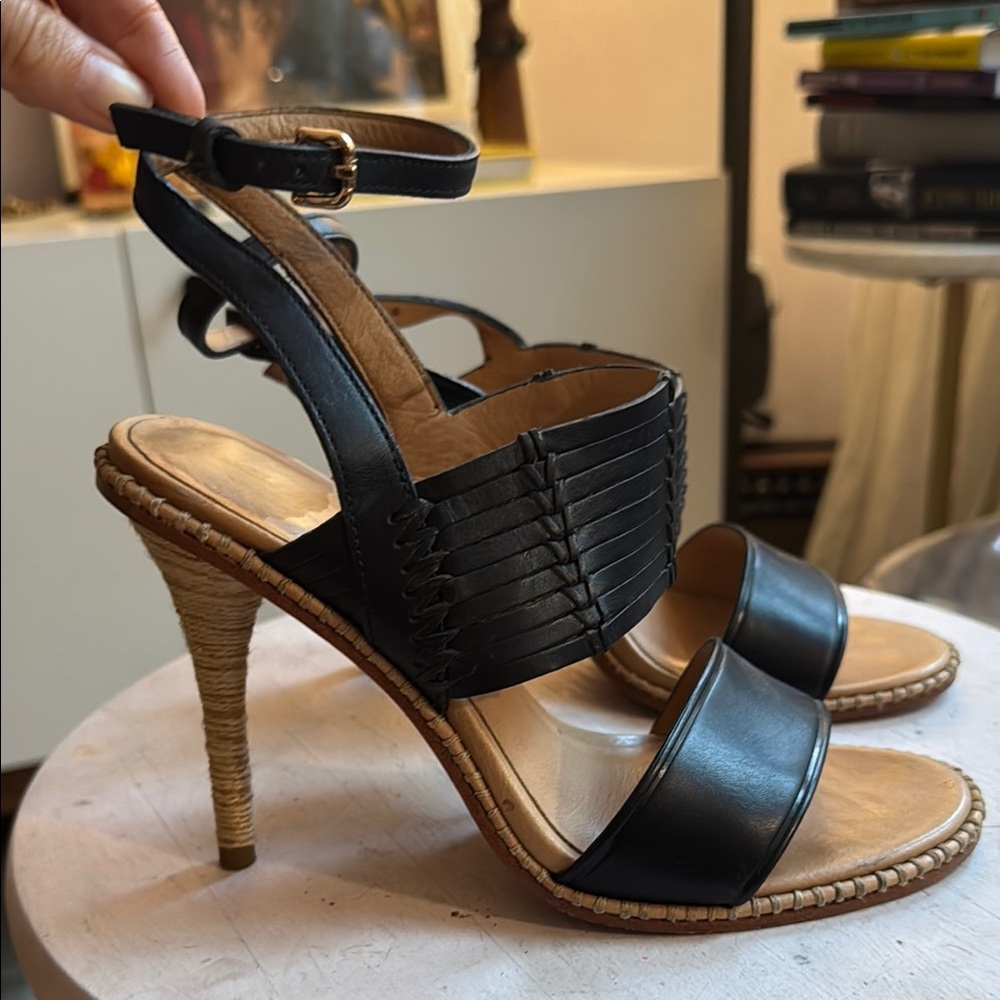 SOLD!!! Coach Black and Tan High-Heeled Sandals
